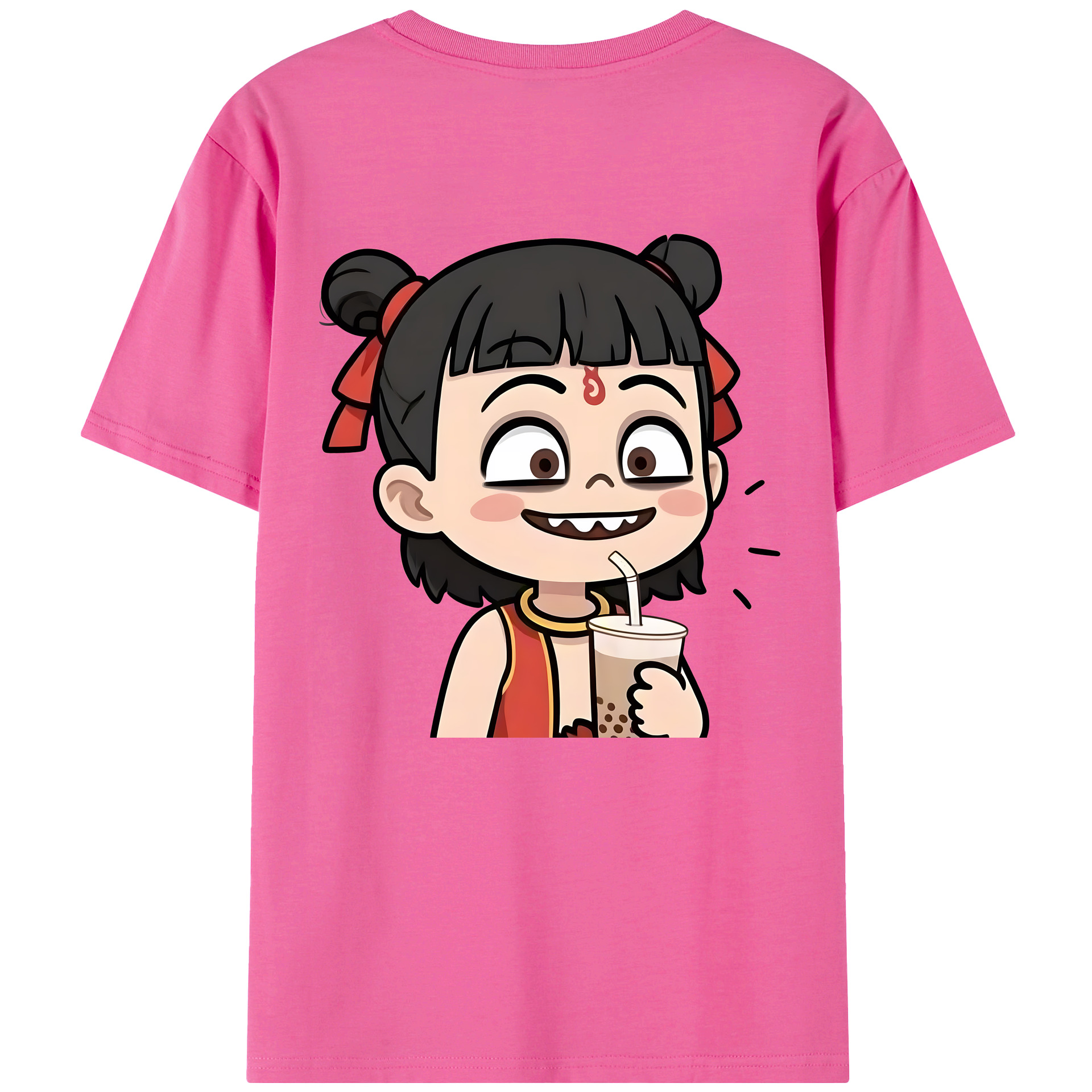 （画像用） Ne Zha 2 ナタ 魔童の大暴れ レディース半袖Tシャツ(バックプリント)